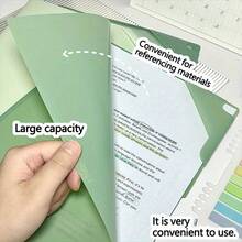 Vibrant Ombre L-Shaped File Folder, Durable Material, Large Capacity For Exam Papers Organization, Suitable For School Supplies, Office And Home - Transparent Plastic File Bag With Label Slot | Essential Back-To-School Tool - Multicolor - View 7