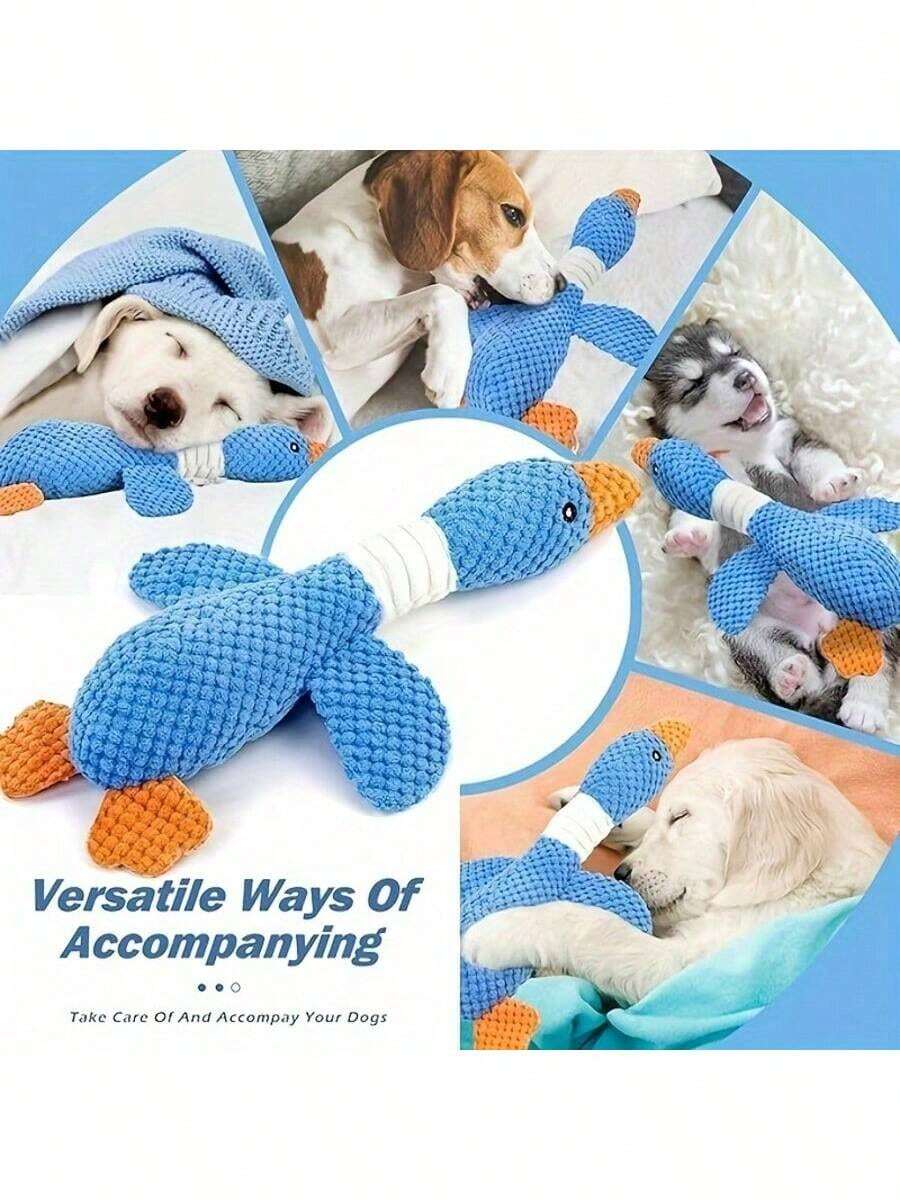 1pc Upgraded Indestructible Goose Dog Toy, Suitable For Aggressive Chewers, Small, Medium, Large Dogs, Squeaky Plush Dog, Puppy Teething Toy, Duck Puppy Toy, Upgraded Indestructible Goose Dog Toy, Suitable For Aggressive Chewers, Small, Medium, Large Dogs, Squeaky Plush Dog, Puppy Teething Toy, Duck Puppy Toy - Màu xanh lam - Xem 1