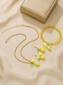 4 件套迷人彩色方块水钻心形装饰首饰套装 适合女士 情人节、妈妈、母亲、母亲节、礼物 - 彩色 - 查看 2