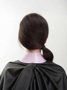 1pc Silicone Neck Strap With Reusable Black Haircut Cape, Anti-Hair Shedding Design - Multicolor - View 1
