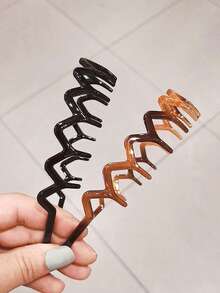 1/2pcs Triangular Hair Hoop With Teeth, Versatile Headband For Washing Face, U-Shaped Design Is Lightweight And Non-Ear Pinching, Multiple Styles And Colors Available To Meet Different Hair Accessory Needs - Multicolor - View 12