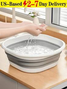 [Delivery Within 2-7 Days In The United States] Portable Foldable Wash Basin, Vegetable Basin, Foot Basin. Easy To Clean, Lightweight And Extendable. Suitable For Home, Dorm And Outdoor Camping. Used For Camping Sink, Laundry Basin, Bucket, Water Container, Fruit And Vegetable Wash Basin, Cleaning Supplies. Foot Soaking Tub, Portable Pedicure Foot Spa Tub, Plastic Feet Soaking Basin, Folding Foot Spa Pedicure Bowl, Collapsible Tubs, Washtubs Laundry Baskets Dish Tub Space Saving Storage Containers For Dishing, Fruit, Camping, Laundry, Hiking & Home, Portable Foldable Basin, Collapsible Washbasin, Foot Soaking Bucket, Travel Portable Foot Wash Basin, Thickened Plastic Foldable Foot Basin And Wash Basin, Essential For Back To School. Foldable Basin, Foldable Basin Set. Home Bathroom Decor Fall Decor, Home Essentionals, Hanging Bathroom Kitchen Accessories Decor, Room Decor, Decorations, Storage, Washing Basketbathroom Organizer, Basket, Storage Basket, Foldable Laundry Basket - A - 查看 13