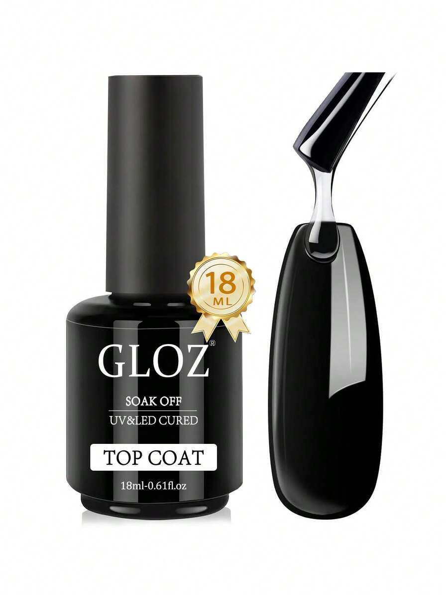 GLOZ Gel Nail Polish Top Coat - No-Wipe Top Coat, High Gloss Long-Lasting Top Gel Suitable For Clear Nail Gel And Acrylic Nails, Suitable For Home DIY And Nail Salon - 無色 - 查看 1