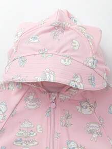 Balabala Infant Toddler Summer UV Protection Hooded Jacket, Lightweight Sun Proof Coat With Cute Ears, Fashionable Outdoor Wear - Pink - View 6