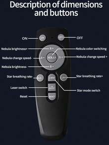 1个宇航员星空投影灯，宇航员氛围夜灯，塑料太空人激光星云灯，带背包按钮显示，遥控 - 彩色 - 查看 11