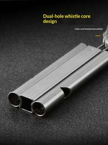 Stainless Steel Outdoor Referee Sports Survival Firefighter Whistle, Titanium Alloy Dual-Tube High Frequency Whistle - Multicolor - View 5