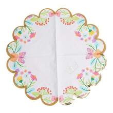 20 pezzi/40 pezzi/60 pezzi, Tovaglioli di carta con fiori e farfalle, tovaglioli monouso a 2 veli con bordo dorato zigrinato, design colorato con fiori selvatici e farfalle, forniture per feste di primavera per matrimoni, baby shower, addio al nubilato, compleanni, tea festa in giardino - Visualizzare 6