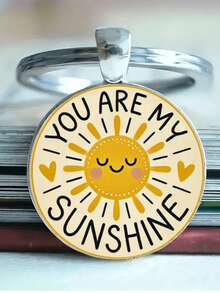 This Keychain Features A Minimalist Circular Pendant Design With A Sunny Sun And Heart Pattern, Making It An Ideal Gift For Birthdays, Friends, Valentine's Day, Or Any Special Person In Your Life. - Multicolor - View 5