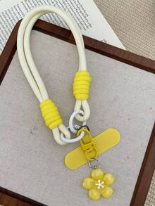 创意花朵腕带，结实耐用的挂绳，适用于包包、相机、水瓶、旅行、手机，不含花朵吊坠 - 彩色 - 查看 14