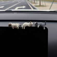 Mini Cute Cat Car Ornament - Creative Lying Cat Figurine For Car Display, Cute Interior Decoration Accessories For All Vehicles - 慵懶貓咪4隻裝[贈無痕膠] - 查看 8