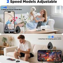 90mah Wireless Auto Clicker Compatible With IPhone, Speed Bluetooth Phone Screen Tapper Auto Speed Finger Clicker For Phone Pad Android - Black - View 5