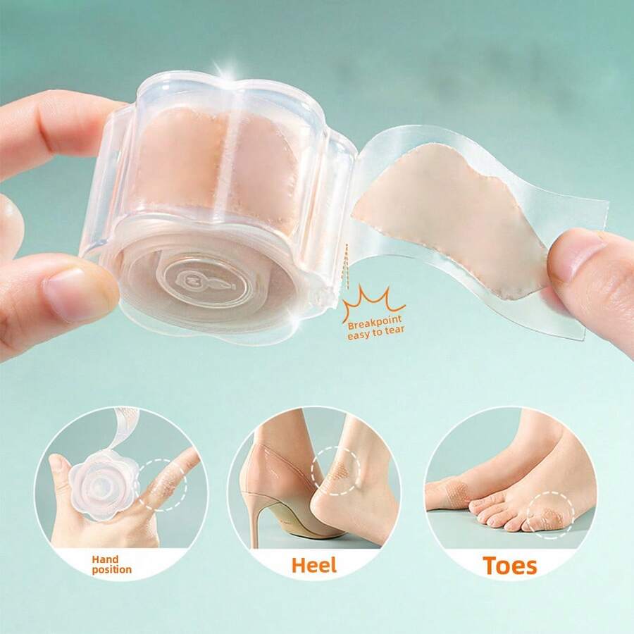 1 Box (30pcs) Multi-Function Anti-Friction Pads, Invisible Skin-Colored Heel Grips, Easy-Tear Anti-Chafing Stickers, Portable Foot Care Protectors For High Heels, Sneakers, Hands And Toes - Lip-shaped Anti-abrasion Pads - View 1