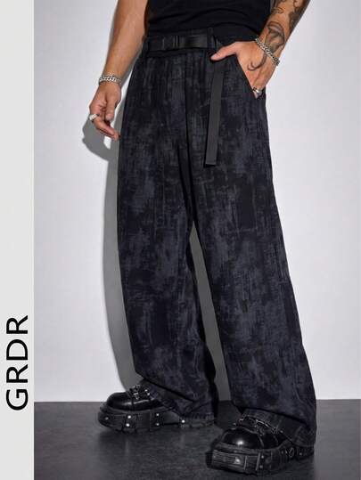 2026 Printemps/Été Nouveaux Pantalons droits en velours côtelé avec teinture tie-dye, Pantalons évasés vintage affinants, Particulièrement doux et résistants aux plis, Pantalons longs style décontracté de rue avec ouvertures de jambes réglables