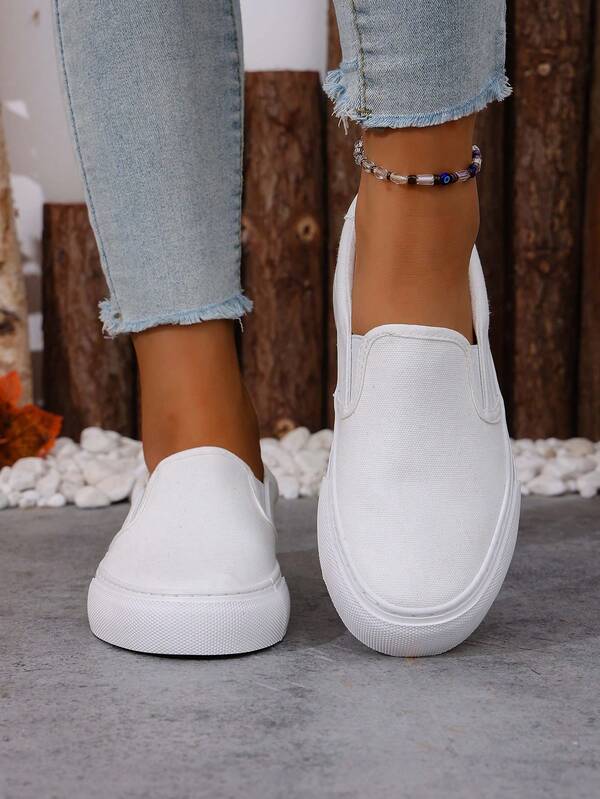‍NEW  Basics  Casual  Preppy  Sporty  Outdoor  Elegant    Fabric    Plain / Plain Toe    Shipment, Fashionable, Casual, Versatile, Breathable Canvas Shoes  The Four Seasons