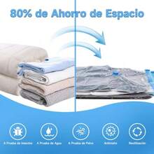 Bolsa de Almacenamiento de Compresión Al Vacío con Bomba Eléctrica de Aire Bolsas de Vacío para Ropa Bolsas para Ahorrar Espacio Reutilizable para Ropa Almohadas y Edredones 10 Pack - como en la foto - Ver 3
