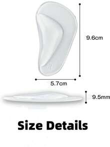 1-5 Pairs Self-Adhesive Silicone Forefoot Pads, Arch Support Half Insoles, Non-Slip Cushions For Men And Women, Wear-Resistant Foot Protection Pads, Half Size Insoles, Forefoot Pressure Relief, Comfortable, Non-Fatiguing - Clear - View 5