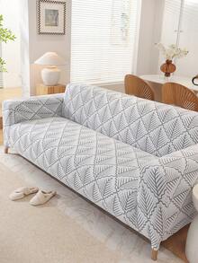 1pc Tree Branch Pattern Sofa Cover, Anti-Cat Scratch Sofa Protector, Minimalist Dust-Proof Anti-Slip Sofa Cover, Pet-Friendly Sofa Protection, All-Season Sofa Cover - Dark Grey - View 5