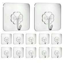 1/10 chiếc Móc Treo Tường Trong Suốt Chịu Lực Cao, Chống Thấm Nước, Không Cần Khoan, Giá Để Đồ, Móc Treo Hút Chân Không Mạnh Mẽ, Không Cần Đóng Đinh, Giá Sắp Xếp Đa Chức Năng Cho Nhà Bếp, Phòng Tắm, Tủ Lạnh, Lắp Đặt Dễ Dàng, Món Quà Thiết Thực Cho Ngày Của Mẹ/Ngày Của Cha - Nhiều màu - Xem 5