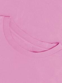 「J'AIME PAS LES GENS」豹紋字母印花，女式寬鬆T卹，夏季上衣，K-Pop戰士系列，純棉上衣，女裝服飾，女式夏裝，針織服飾，派對裝束，大碼女裝，大碼女式圓領寬鬆上衣，閨蜜裝，度假服飾，休閒運動裝，優雅上衣，女士運動裝,頂部女裝，促銷女裝，男女同款，青少年裝、基本款T卹，夏季女裝，柔軟舒適，Y2K風格,夏季、情人節、狂歡節、聚會、海灘、婚禮、外出活動、優雅、度假、休閒、奢華、千禧年、亮片、豹紋、圓點圖案、圖形、花卉、迷彩 - 粉色 - 查看 6