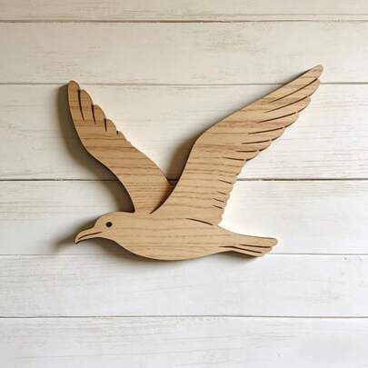 Creative Wall Decor Seagull Ornament, Wooden Seagull Wall Sticker For Homestay, Cafe, Wall Decoration