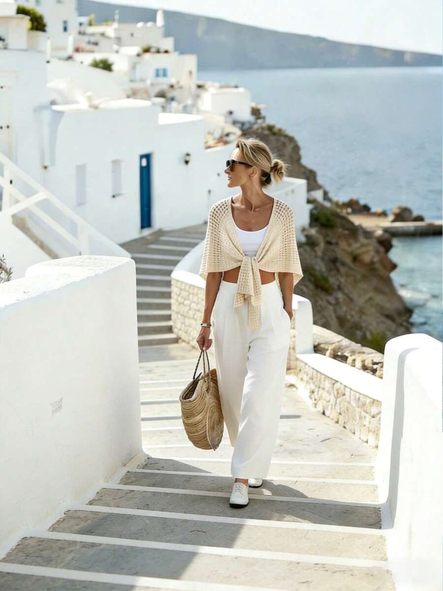 Áo choàng ngắn đa năng màu trơn khoét lỗ dành cho nữ cỡ lớn, áo khoác cardigan móc nhẹ dành cho nữ, kiểu dáng mở phía trước mùa hè, khăn choàng dệt kim cỡ lớn dành cho nữ, thiết kế khoét lỗ thoáng khí, trang phục thường ngày mùa xuân dành cho nữ.