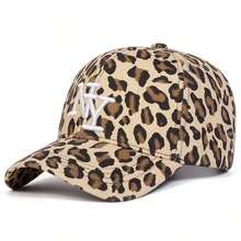 1pc Women's NY Leopard Letter Embroidered Baseball Cap, Casual Street Fashion Hat For Spring, Autumn Season, Traveling, Vacation, Beach - 棕色 - 查看 8