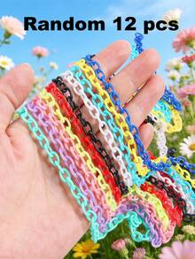 1/6/12/24pcs Multi-Color Fashionable Acrylic Chain Accessories, Suitable For DIY Necklace, Bracelet, Eyeglasses, Mask Chain, Bag Pendant - Multicolor - View 39