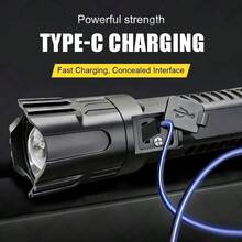 Linterna LED recargable súper brillante - 3 modos, diseño compacto, alto brillo, larga duración de la batería, adecuada para reparaciones en el hogar - negro - Ver 8