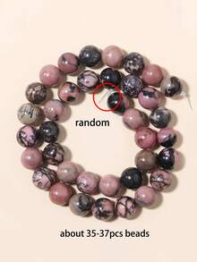 1 Strand Natural Black Line Rhodochrosite Gemstone Smooth Round Loose Beads For Jewelry Making 4 6 8 10mm - Multicolor - View 14
