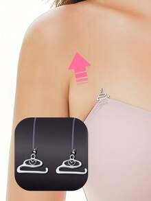 8条透明细款防滑隐形肩带，配优雅心形扣 - 无缝防滑吊带，适用于女士露背连衣裙、无肩带上衣和吊带裙 - 透明精致日常及特殊场合配饰 - 彩色 - 查看 1