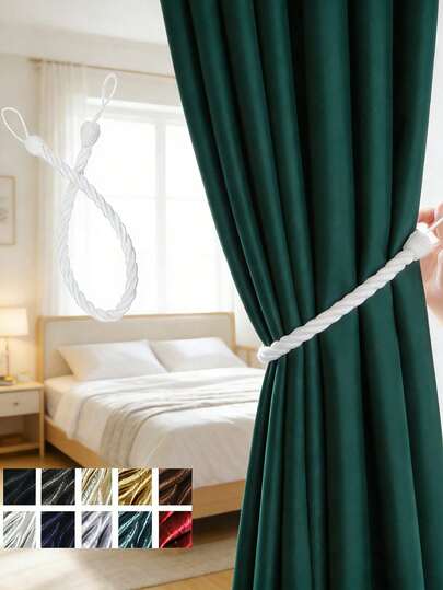 2 chiếc dây buộc rèm bằng dây thừng xoắn hoa tối giản, nhiều màu sắc và kích cỡ, thích hợp để cố định và trang trí rèm cửa.