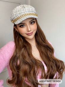 26-Inch Beret Wig With Curly Hair, Elegant And Fashionable, High-Temperature Synthetic Long Curly Wig, Suitable For Women's Daily Wear. - Multicolor - View 3