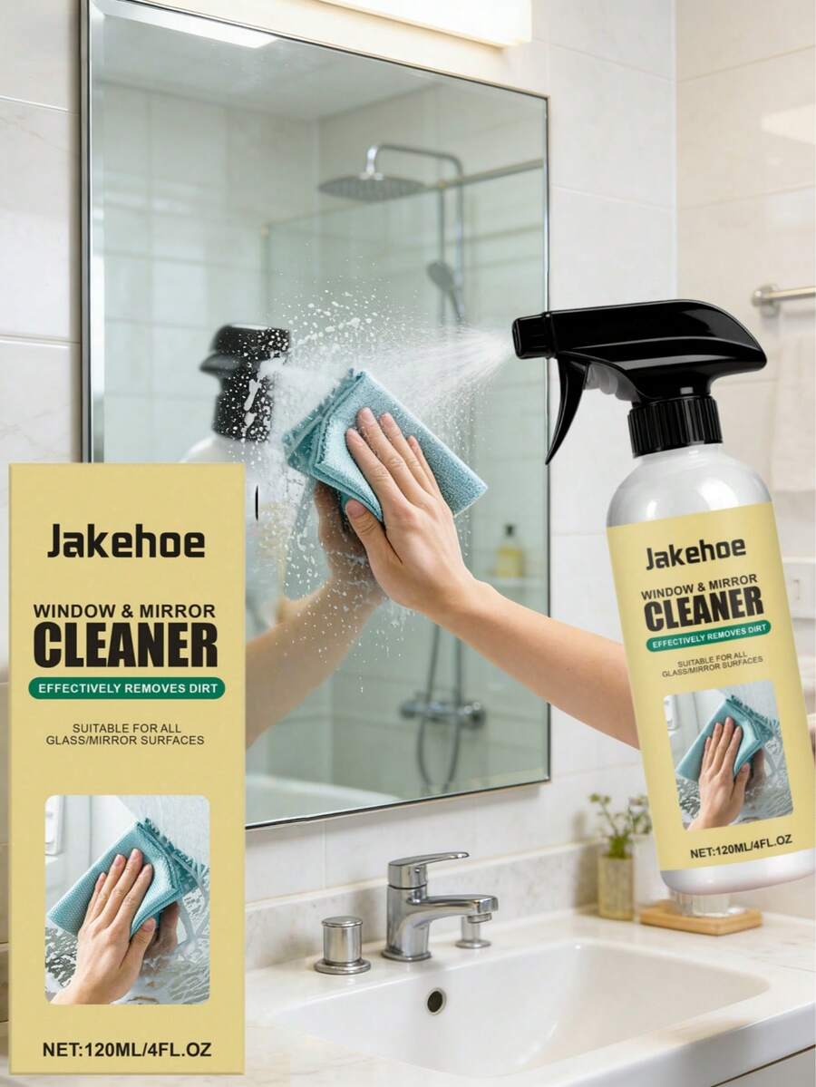 jakehoe Multi-Purpose Mirror & Glass Cleaning Spray, Effectively Removes Dirt On Common Glass & Mirror Surfaces
