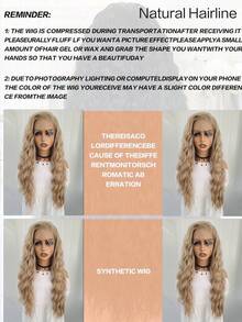 13X4 Long Wavy Synthetic Lace Front Wig, Synthetic Golden Wig, Women's Lace Front Wig, Natural Hairline, Cosplay Front Wig - Gold - View 11