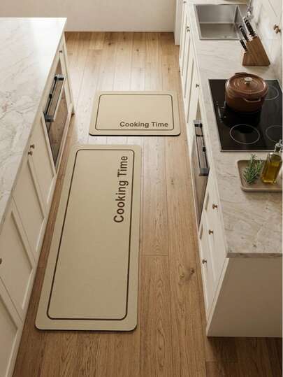 1 pieza Alfombra de cocina minimalista lavable de color crema, también adecuada como felpudo, base antideslizante, parte superior de terciopelo de alta calidad, alfombra para sala de estar, alfombra decorativa, alfombra para sala de estudio, alfombra para dormitorio, amigable con la piel, suave, antideslizante, adecuada para comedor, entrada, lavable a máquina, plegable, fácil de limpiar y duradera, decoración del hogar personalizada, decoración del hogar de moda, decoración navideña, nuevo lanzamiento de plataforma, vacaciones, hogar personalizado, decoración del hogar de moda, alfombra pequeña