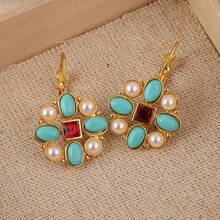 Elegante Retro Blumen Ohrringe, Damen Ohrringe, Boho Stil kreatives Schmuckgeschenk - Gold - Übersicht 5
