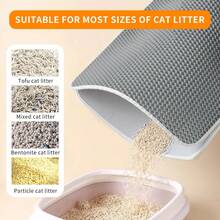 Alfombrilla para arena de gato con diseño de panal de doble capa, con funciones impermeables, antideslizantes y de recolección de orina. Ayuda a recolectar la arena de gato. Adecuado para diversas cajas de arena, cajas de arena autolimpiantes, alfombrillas para arena, alfombrillas antifiltraciones. - Beis - Ver 7