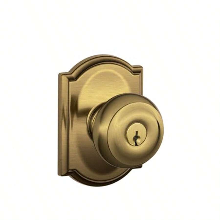 Colección Schlage Camelot Georgian - perilla decorativa Latón antiguo - Latn antiguo - Ver 1
