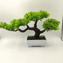 1 pieza Árbol de Bonsái artificial, decoración de planta falsa, planta artificial en maceta para el hogar, Bonsái de pino de bienvenida, adecuado para pasillo, gabinete, cajón, estantería, decoración de habitación y escritorio, adecuado para el Día de la Madre, Día del Padre, Navidad y otras vacaciones de Año Nuevo - Multicolor - Ver 10