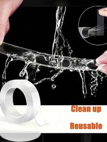 1/4pcs Reusable Washable Nano Double-Sided Adhesive Tape - Multi-Purpose Heavy Duty Glue Suitable For Kitchen, Bathroom And Office - Multicolor - View 4
