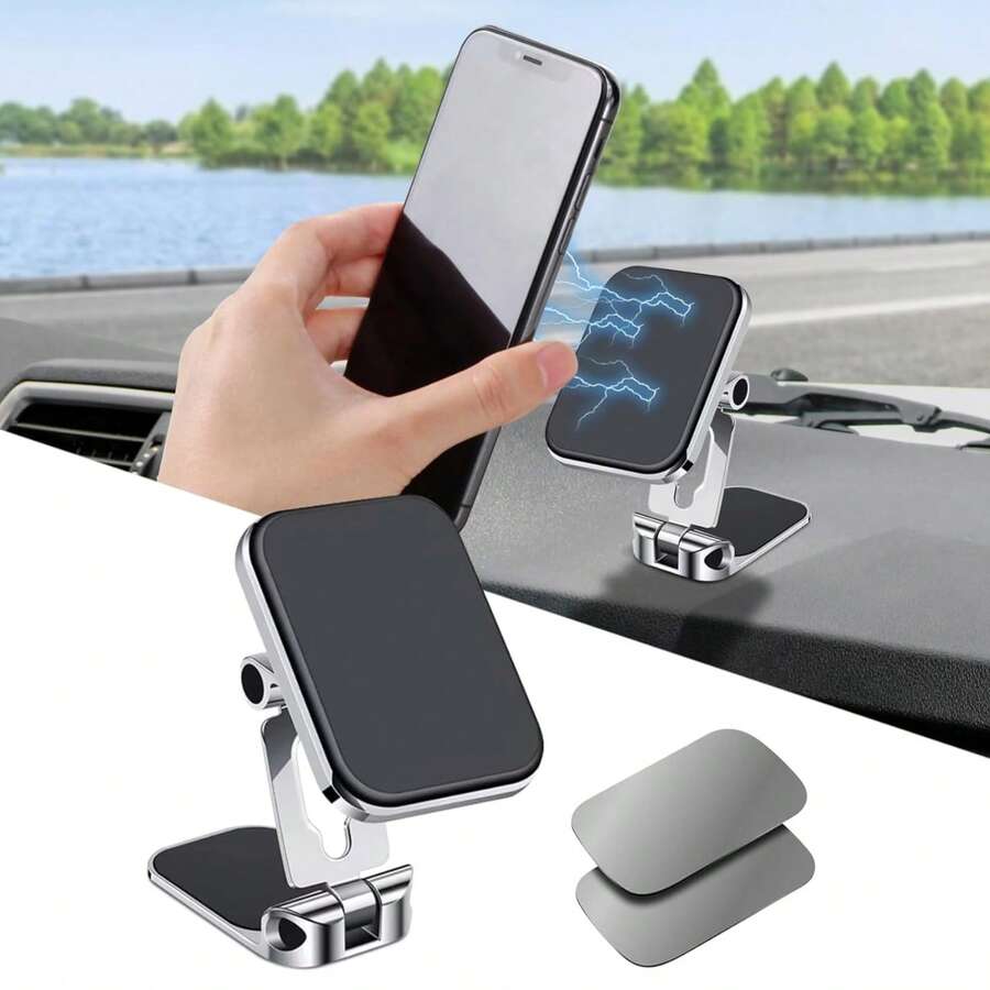1 Piece Of Super Strong Magnetic Car Phone Holder, Foldable, Rotatable, Multi-Function Mobile Phone Holder, Car Navigation Holder