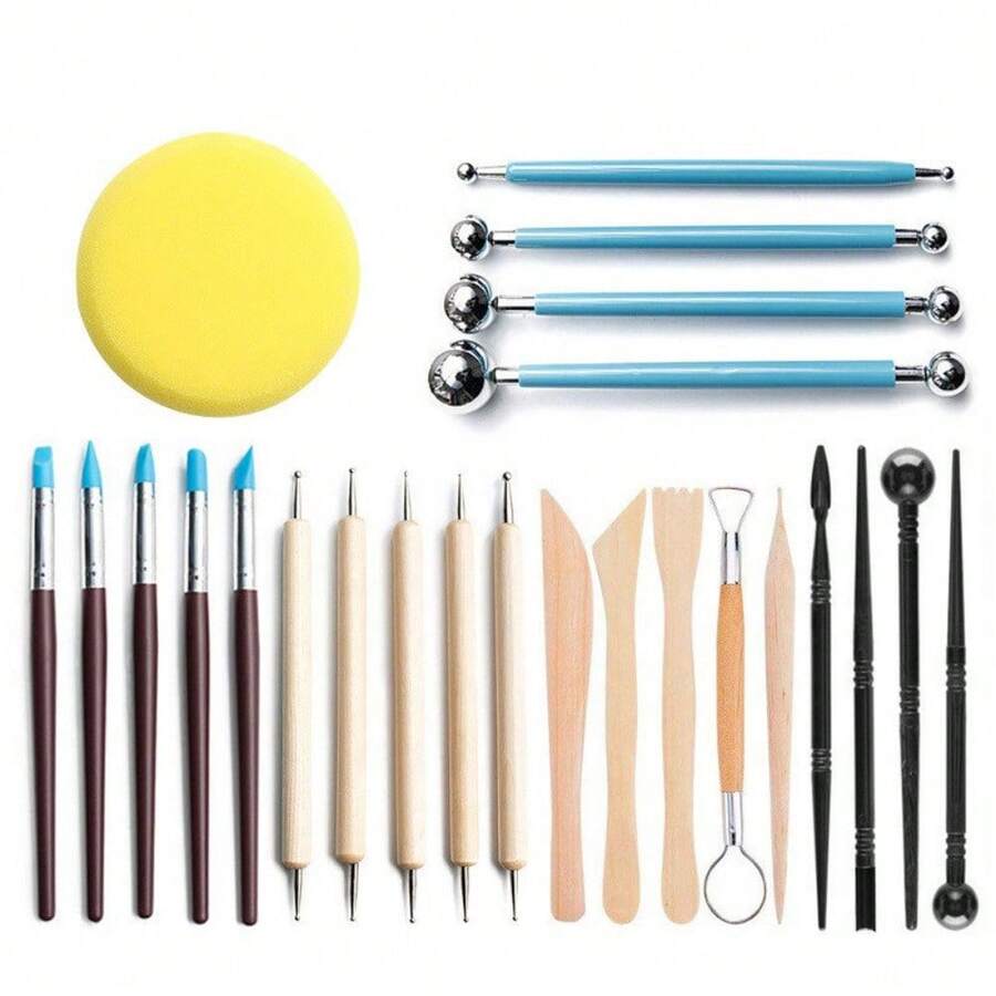 24pcs Clay Sculpting Tool Set, DIY Figurine Carving Pen Kit, Art Craft - 24-piece Clay Tool Set - View 1