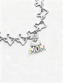 1pc 925 Sterling Silver Heart MOM Beaded DIY Bracelet, Exquisite Gift, Back To School Essential For Students, Backpack Accessory For Teenagers And College Students, Affordable Student Jewelry - Style 5 - View 5