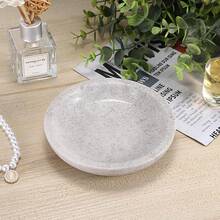 Tray Natural TraVe..Rtine Trinket Dish Entry Table Nightstand Organizer Bowl Decorative Round Ring Holder For Necklace Earrings Candles Key Plate Home Decor - Gray - 查看 5
