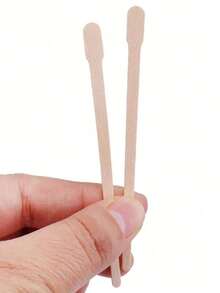 -Piece Wooden Wax Sticks - Suitable Body, Eyebrows, Lips, And Nose Hair Removal. Small Wax Sticks Removing Hair And Leaving Skin Smooth. Professional Spa And Home Use (Sticks Per Pack). Hair Products And Accessories. Essential Hair Salons, Beauty Salons, And Travel. - Beige - View 2