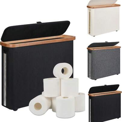 Giá đựng giấy vệ sinh 9 cuộn có nắp đậy - Giải pháp lưu trữ tối ưu cho phòng tắm, có thể đặt độc lập, phù hợp với cuộn giấy vệ sinh cỡ lớn, có tay cầm, thích hợp cho xe RV, tủ quần áo, cốp xe, phòng tắm văn phòng, lưu trữ linh hoạt quần áo, đồ lót, tất.