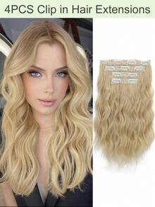 Curly Clip In Hair Extensions, 4PCS 12 Inch Wavy Hair Extensions Clip Ins - Lace Weft Soft Natural Hairpieces For Women - Multicolor - View 13