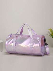 1个卡通图案休闲旅行包，大容量瑜伽/游泳包，带干湿分离的健身包，运动手提包 - 紫色 - 查看 4