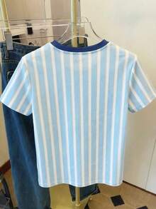 腊肠犬图案，女士夏季穿搭，女士沙滩装，女士休闲圆领短袖简约T恤 - 彩色 - 查看 6