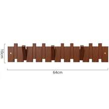 1pc Wooden Wall Mounted Coat Hook, Modern Piano Hanger For Jackets, Keys, Towels, Space-Saving Entryway Hook (With Or Without Hole) - Multicolor - View 8